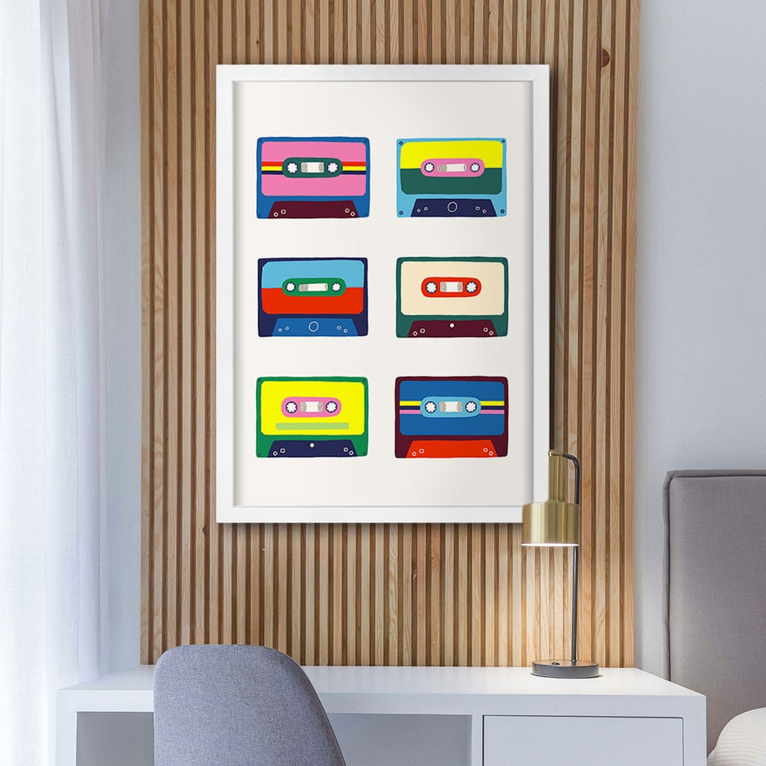 Favourite Cassettes Art Print by Crissie Rodda