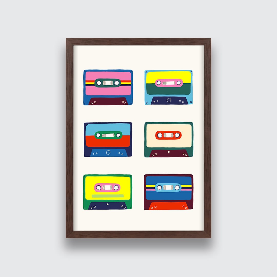 Favourite Cassettes Art Print by Crissie Rodda