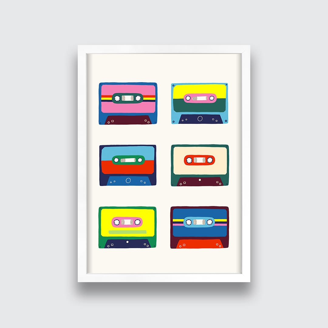 Favourite Cassettes Art Print by Crissie Rodda