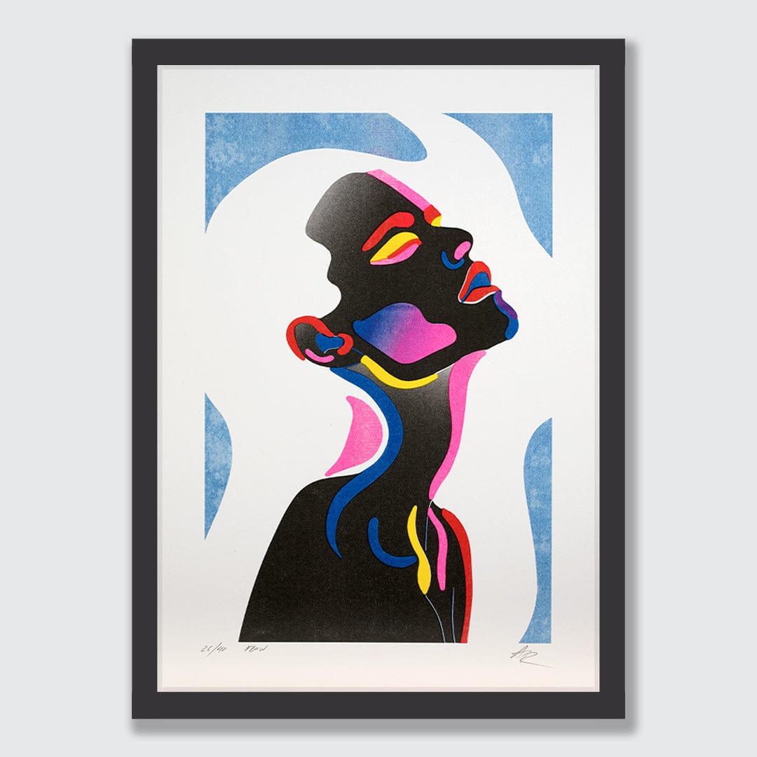 Flow Limited Edition Risograph Art Print by Agate Rubene