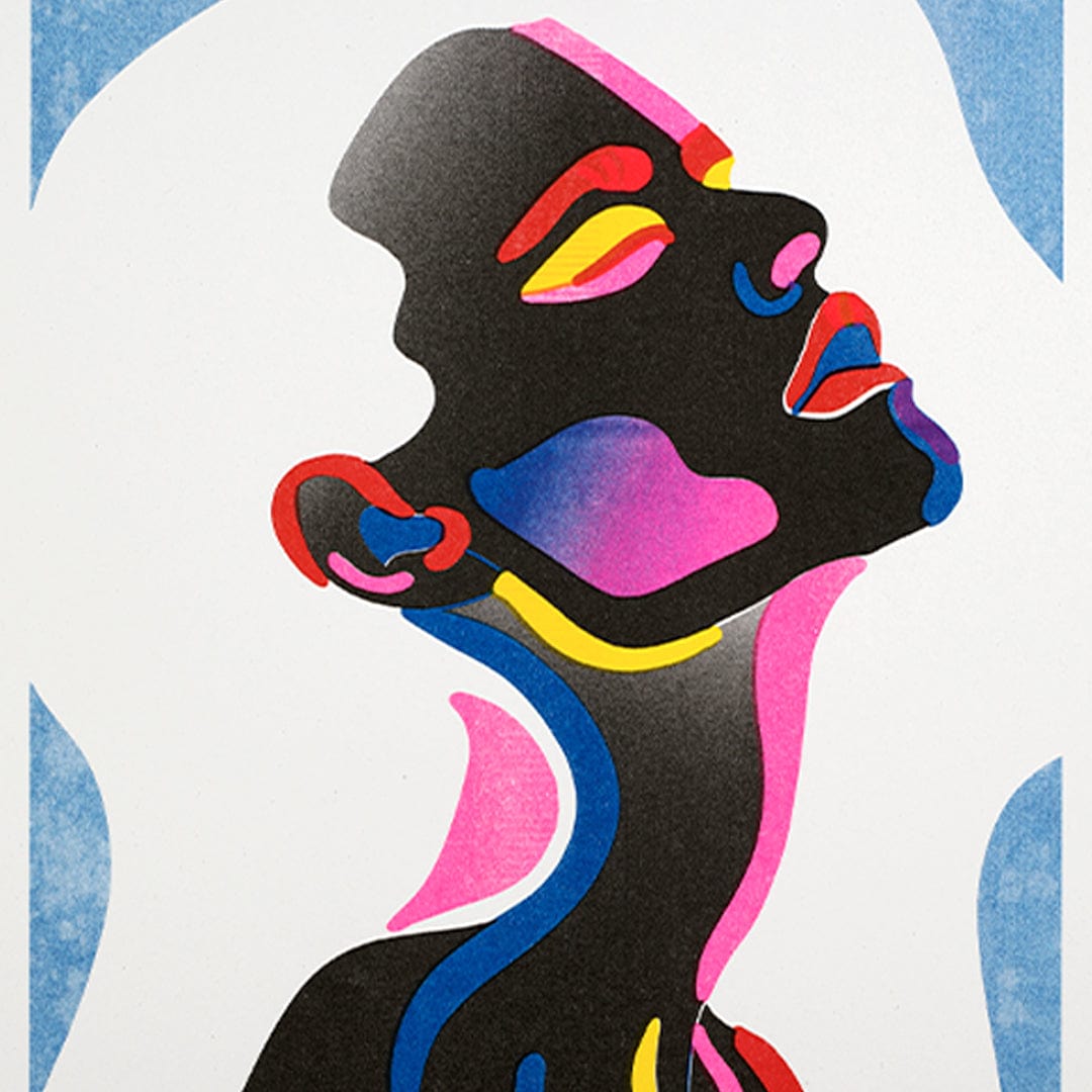 Flow Limited Edition Risograph Art Print by Agate Rubene