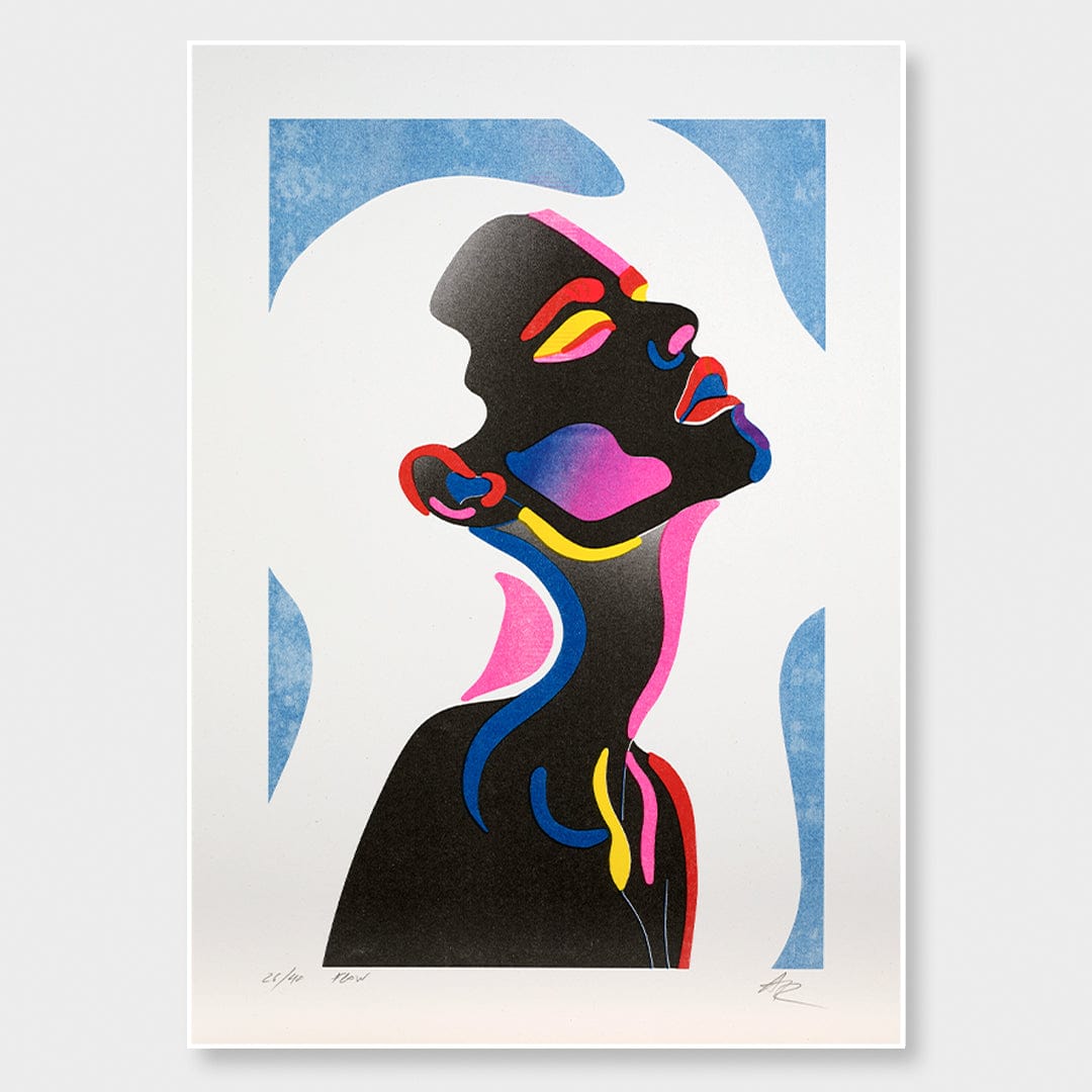 Flow Limited Edition Risograph Art Print by Agate Rubene