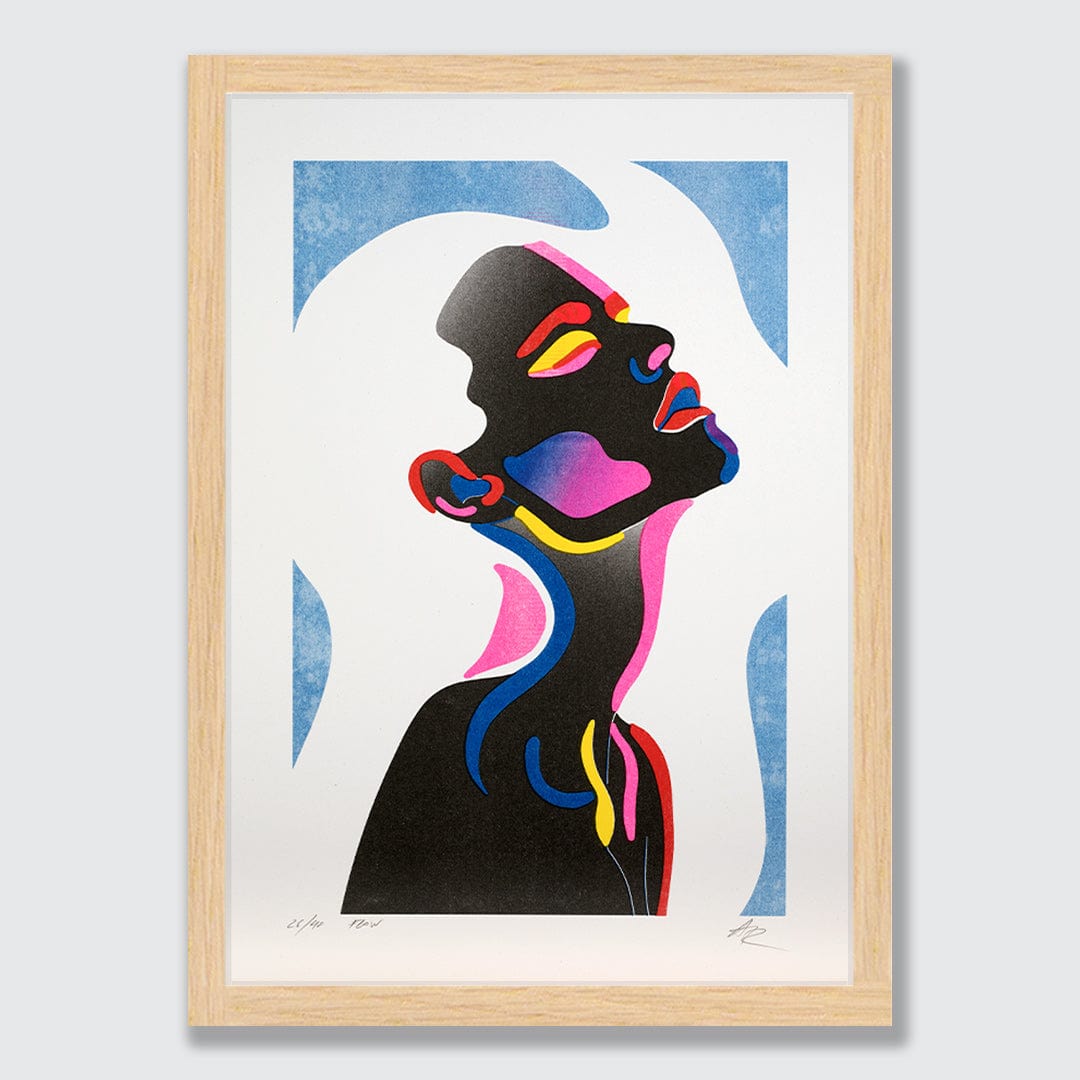 Flow Limited Edition Risograph Art Print by Agate Rubene