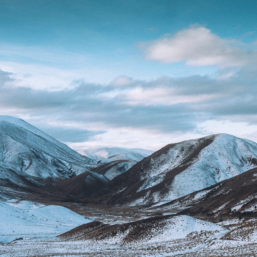Half Dusted Mountains Art Print by Jessica Higueras