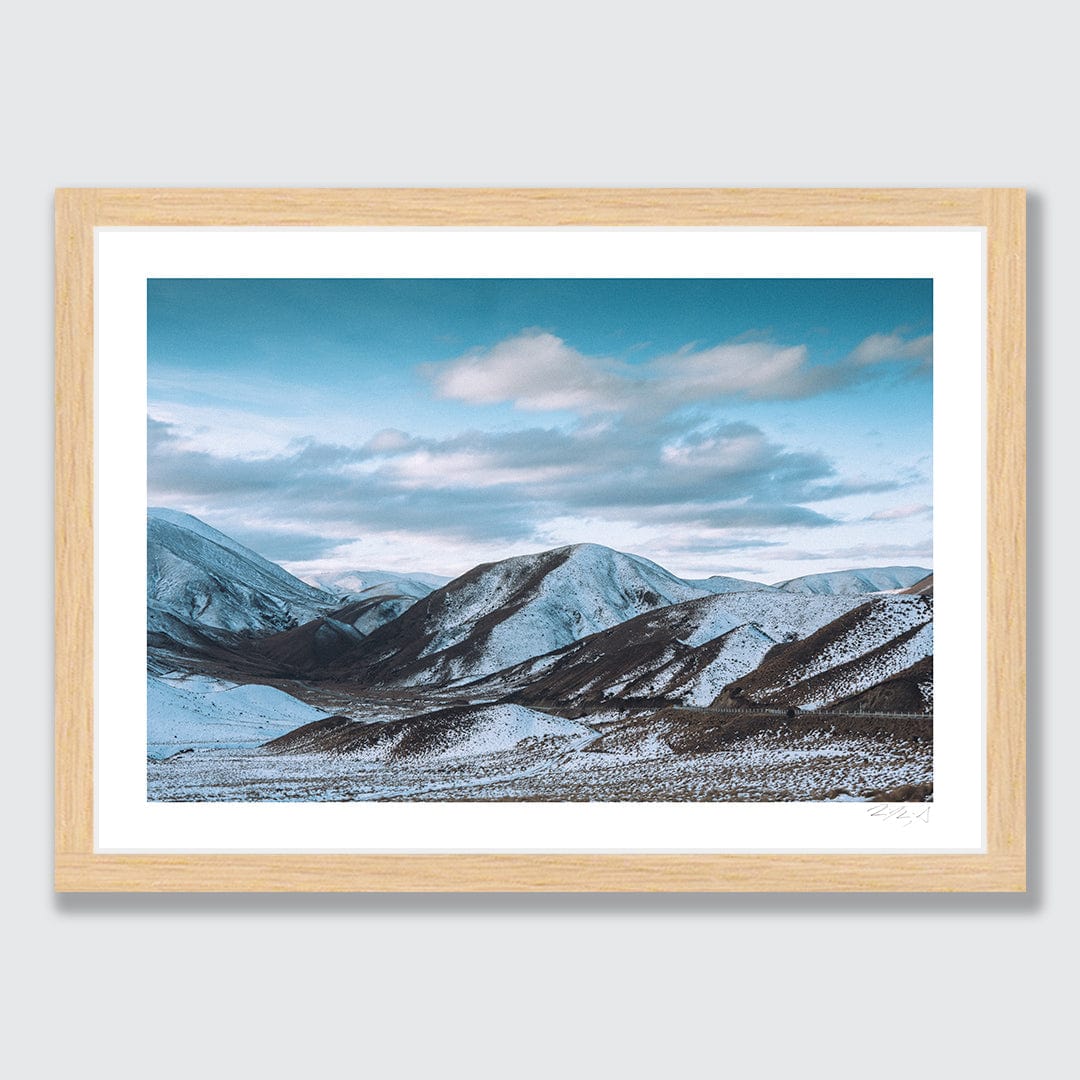 Half Dusted Mountains Art Print by Jessica Higueras