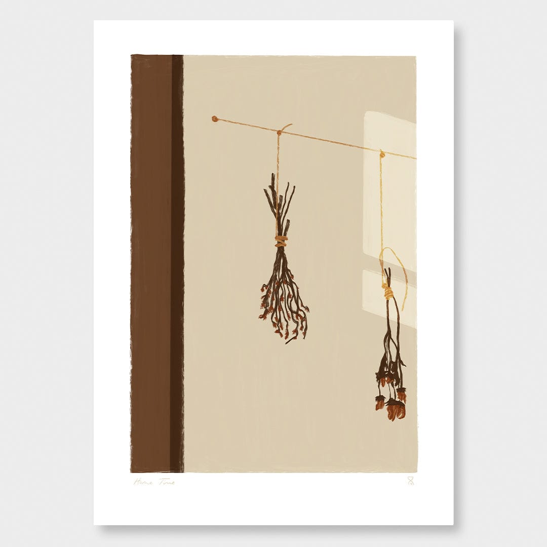 Hanging Dried Flowers Art Print by Home Time