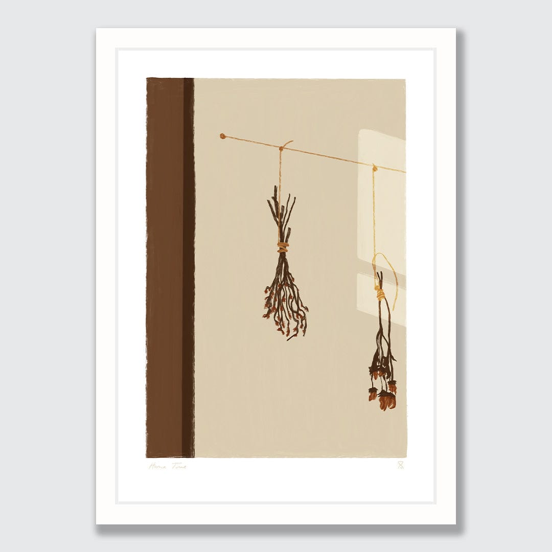Hanging Dried Flowers Art Print by Home Time