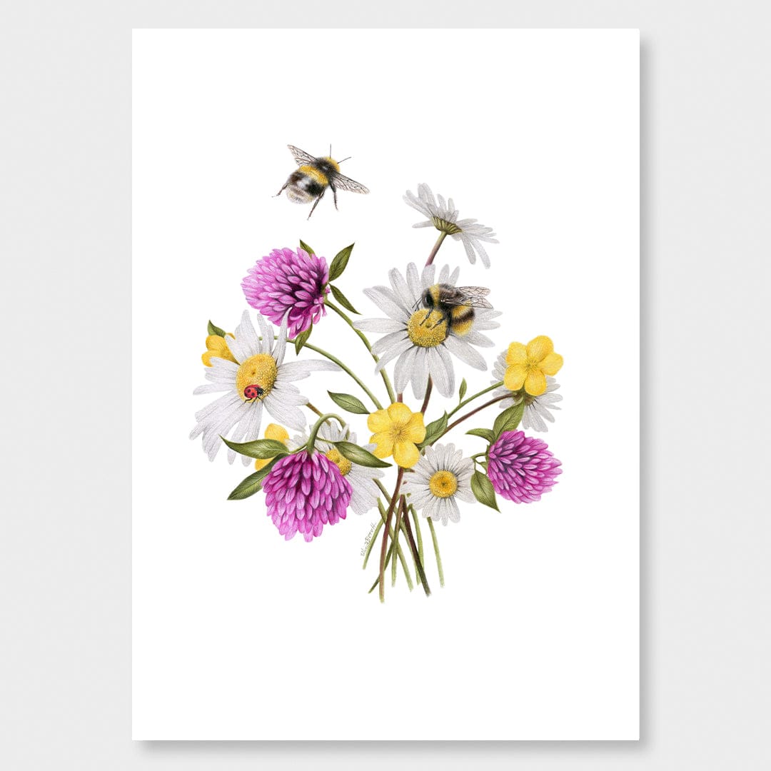 Wildflower Bees Art Print by Olivia Bezett