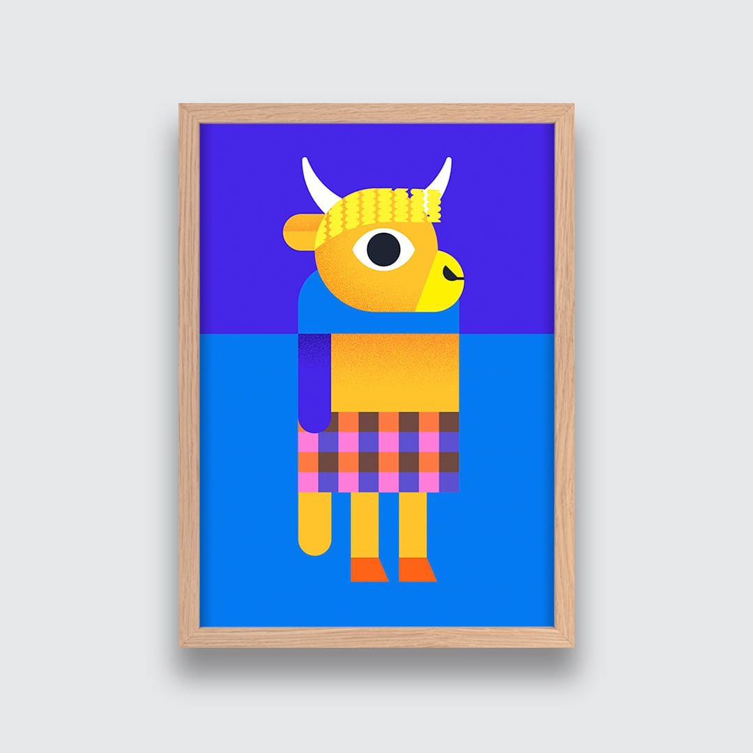 Highland Cow Art Print by Beth Xia