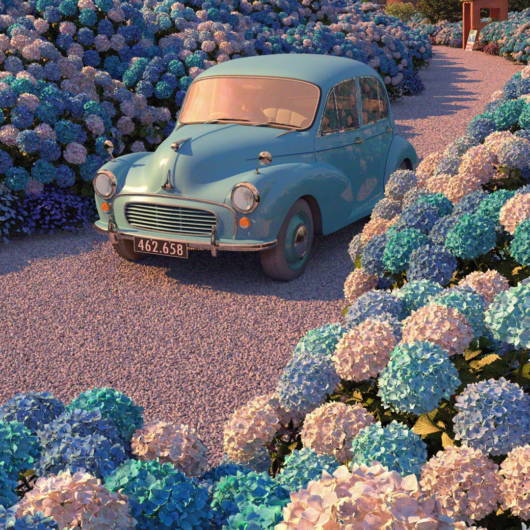 Hydrangea Drive Art Print by Simon Stockley