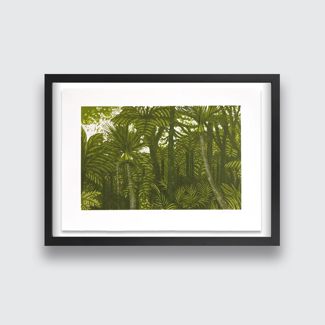 Kakariki III - Linocut Reduction Print