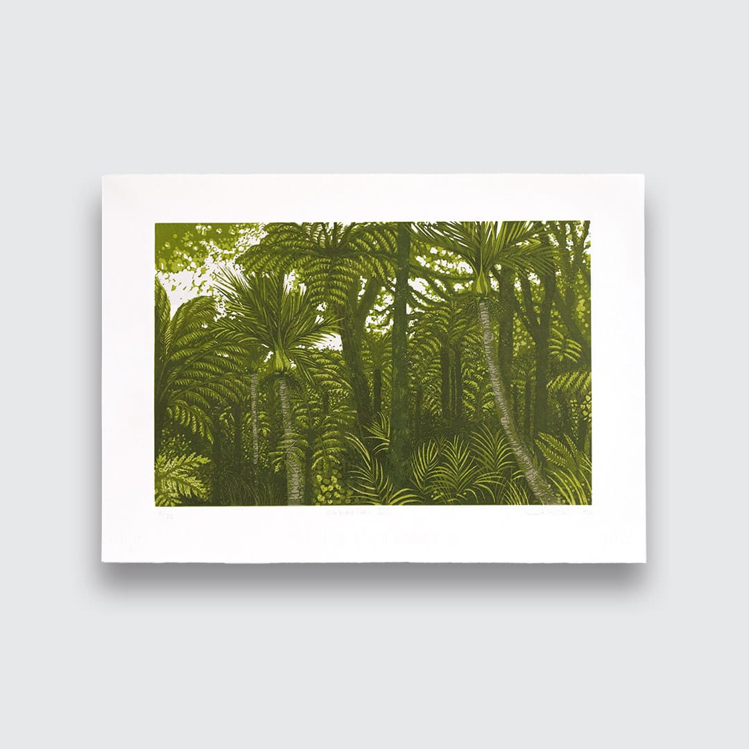 Kakariki III - Linocut Reduction Print