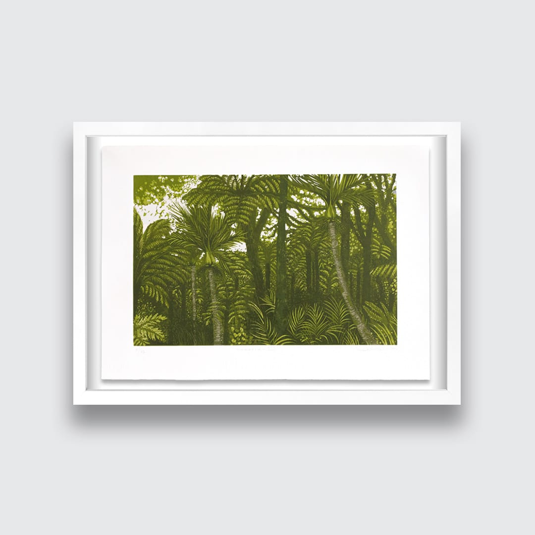 Kakariki III - Linocut Reduction Print