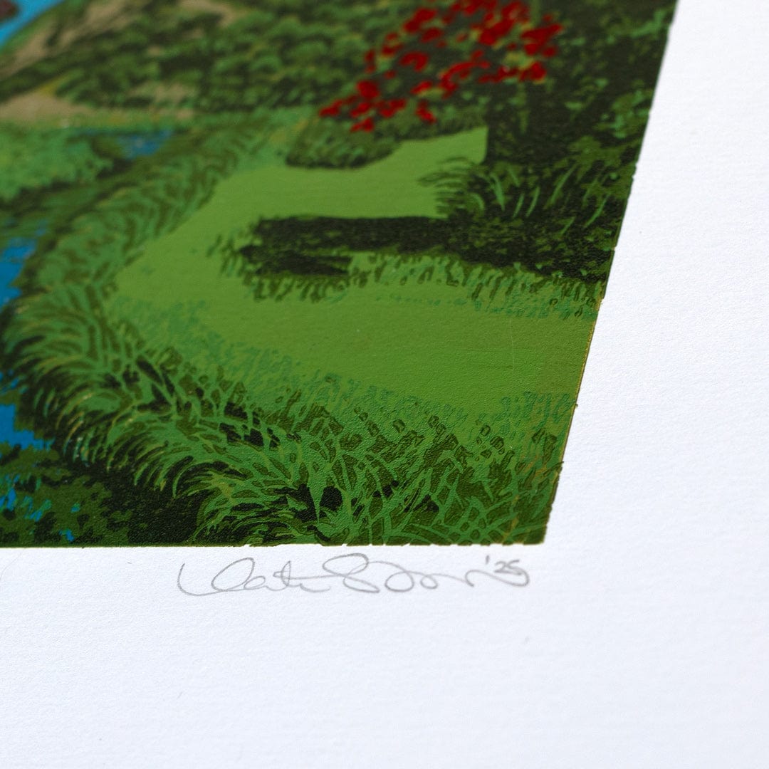 Kare Kare, NZ Linocut Reduction Print by Kate Steiner