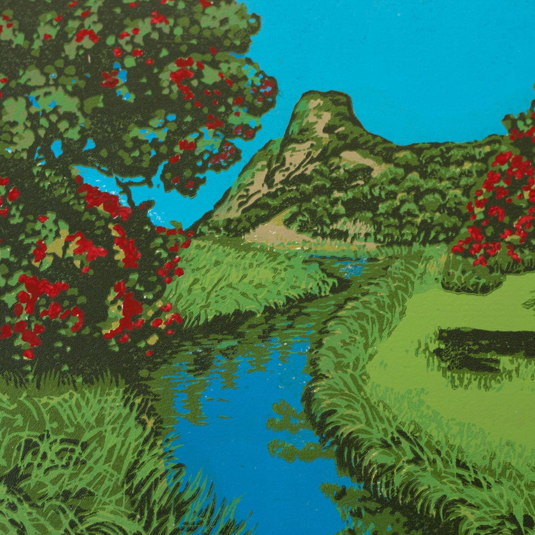 Kare Kare, NZ Linocut Reduction Print by Kate Steiner