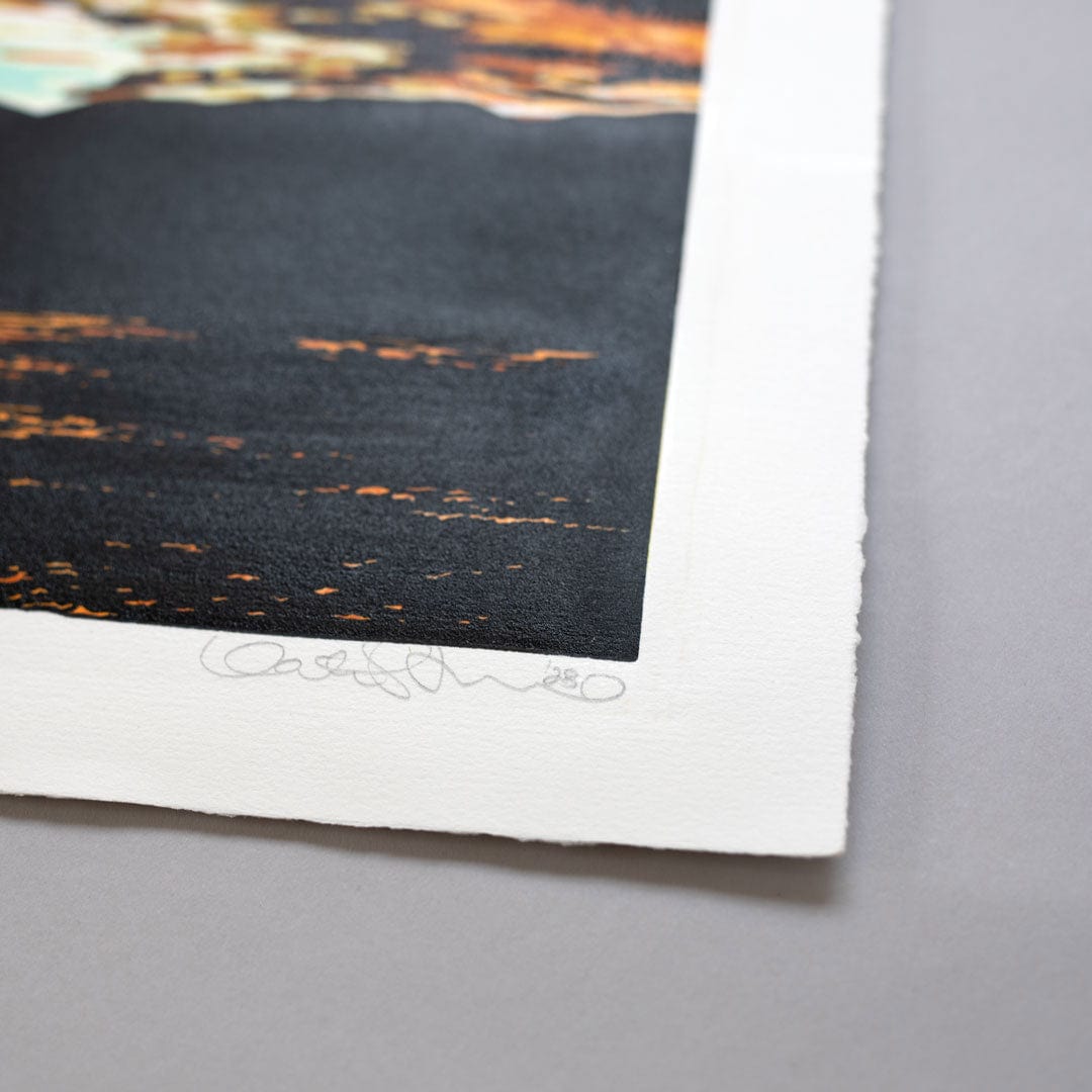 Last Light Linocut Reduction Print by Kate Steiner