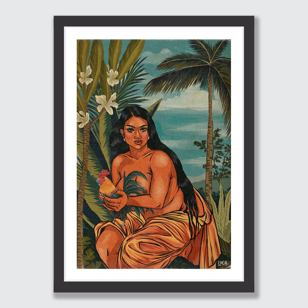 Lavenia and the Moa Art Print by Luca Tu'avao Walton