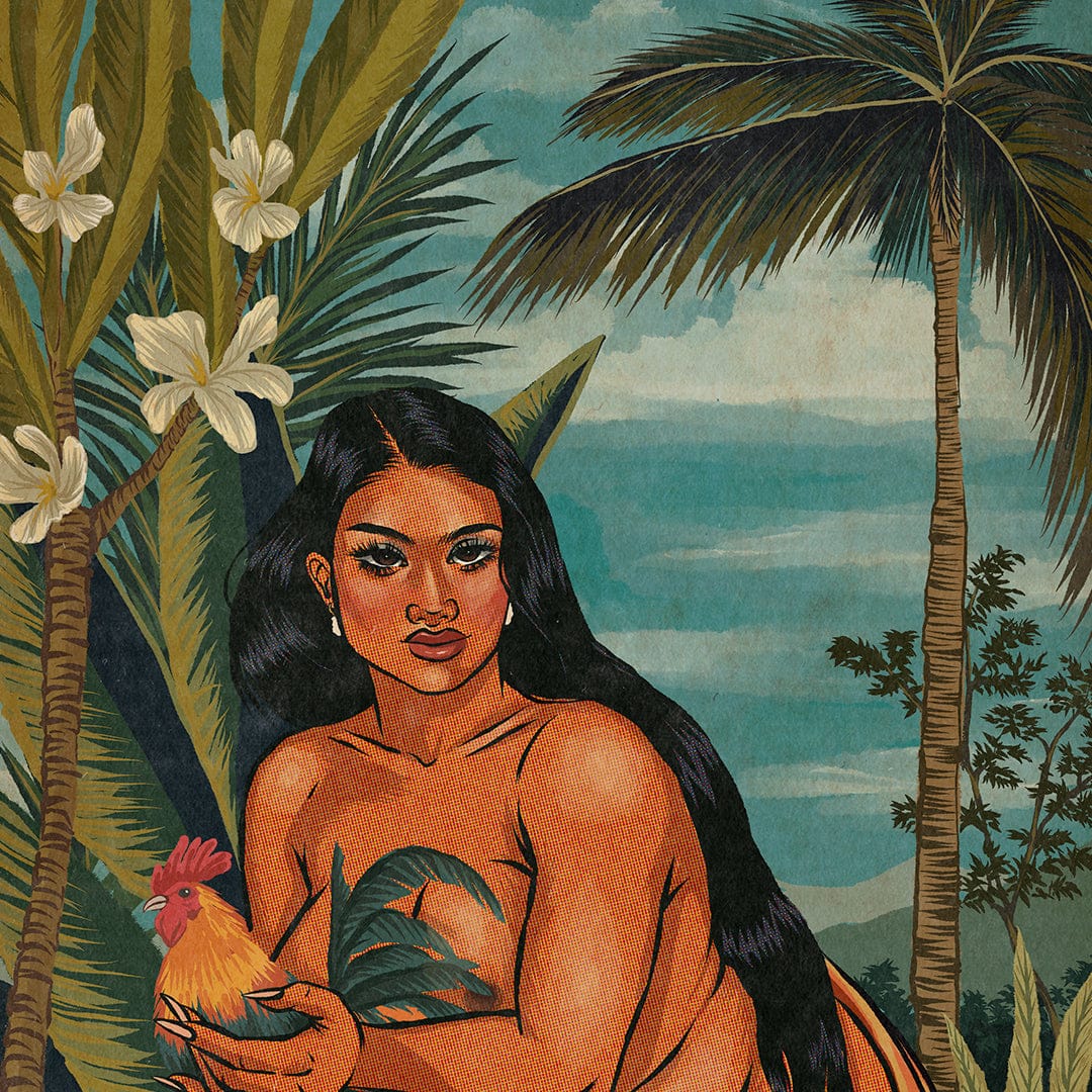 Lavenia and the Moa Art Print by Luca Tu'avao Walton