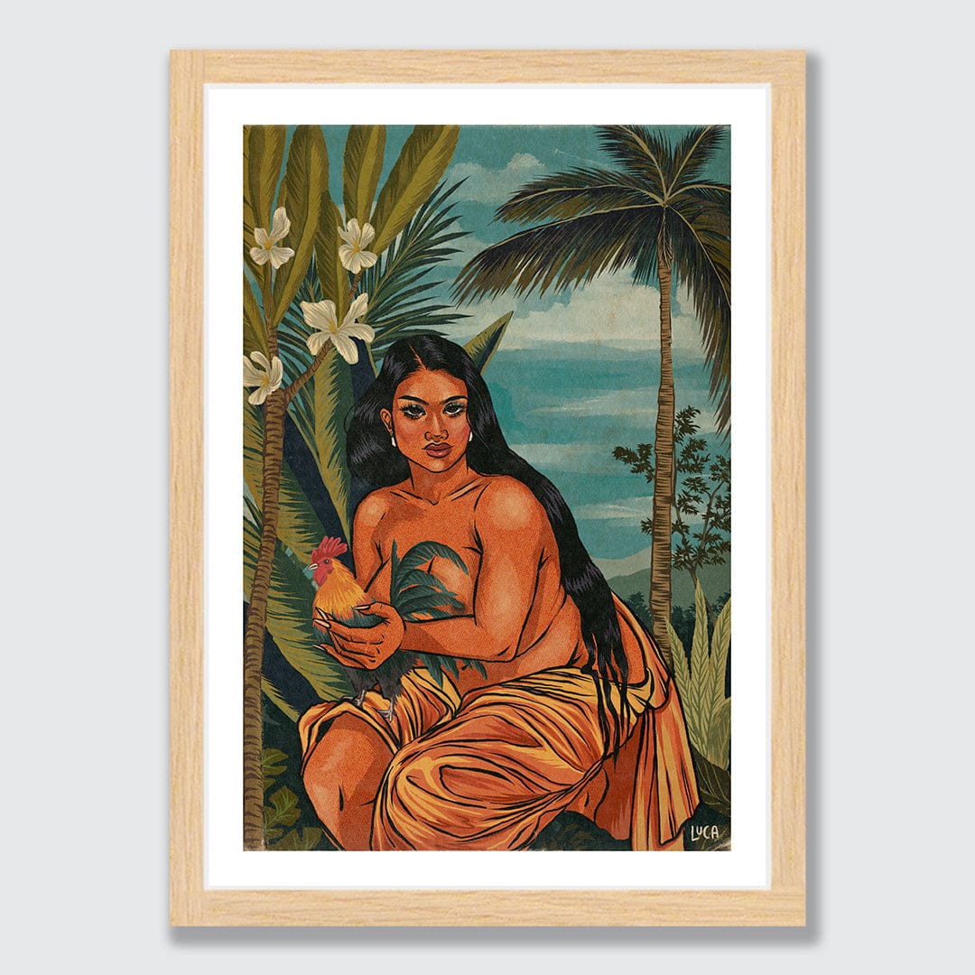 Lavenia and the Moa Art Print by Luca Tu'avao Walton