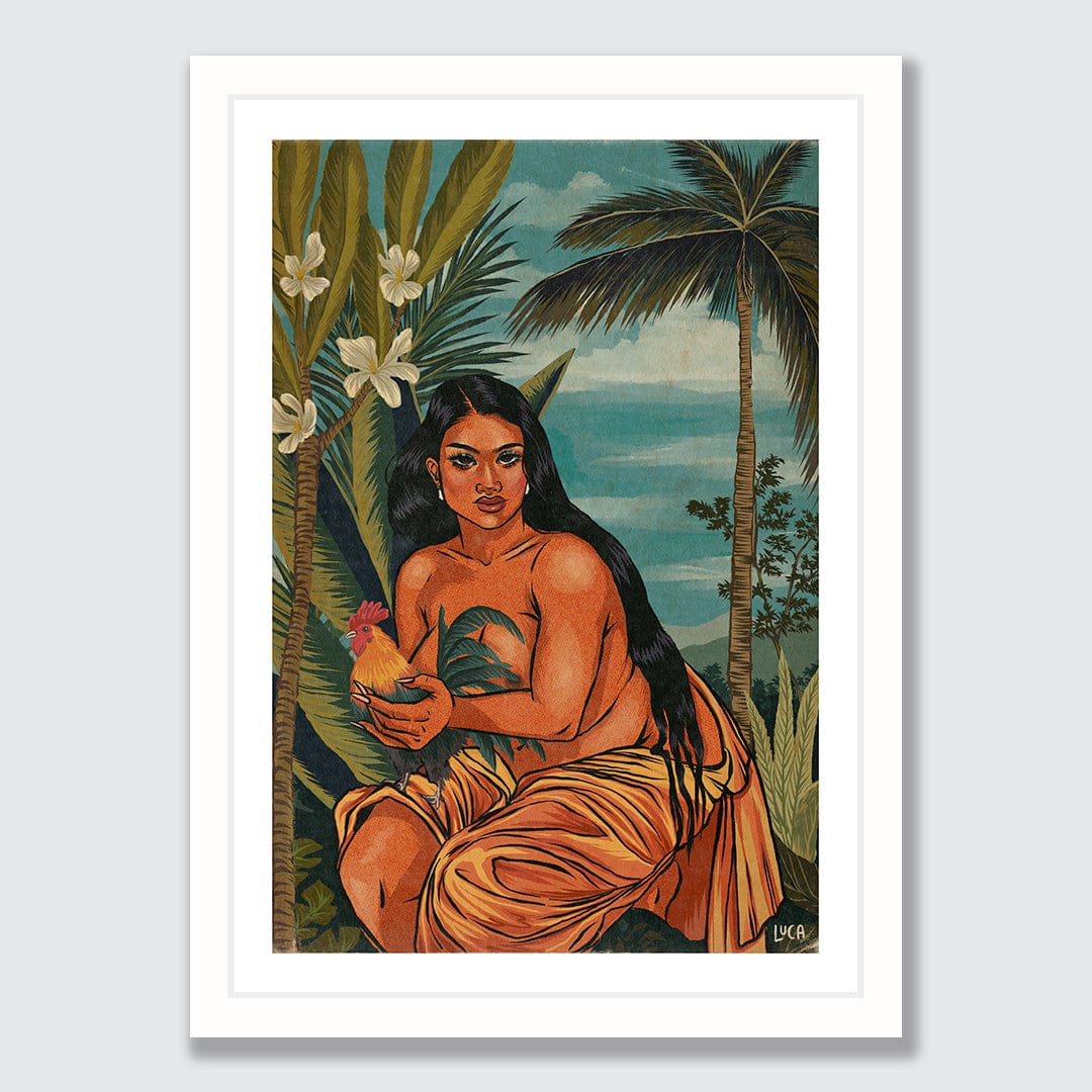 Lavenia and the Moa Art Print by Luca Tu'avao Walton