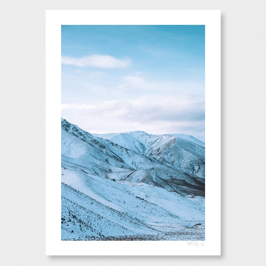 Lindis Pass Blue Art Print by Jessica Higueras