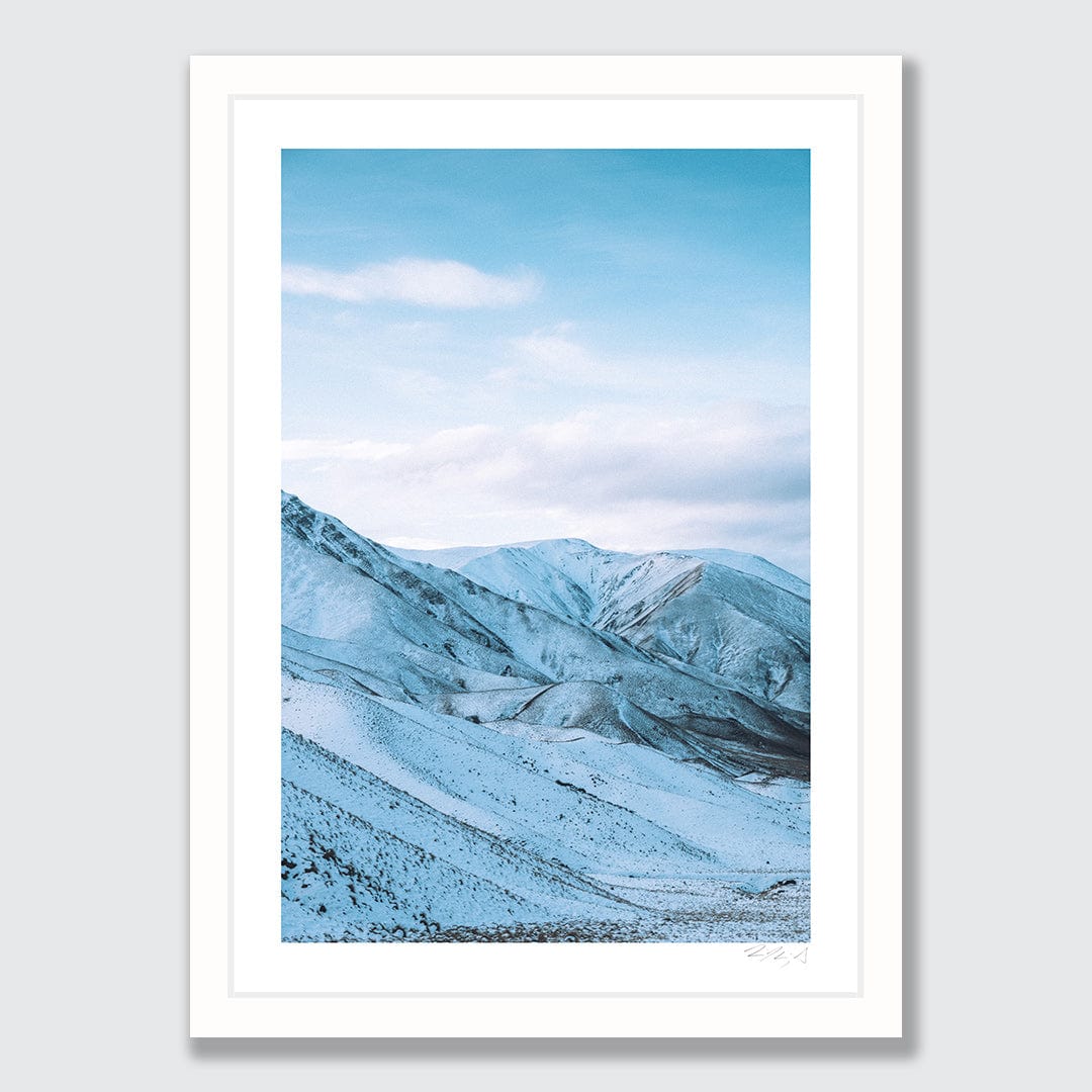 Lindis Pass Blue Art Print by Jessica Higueras