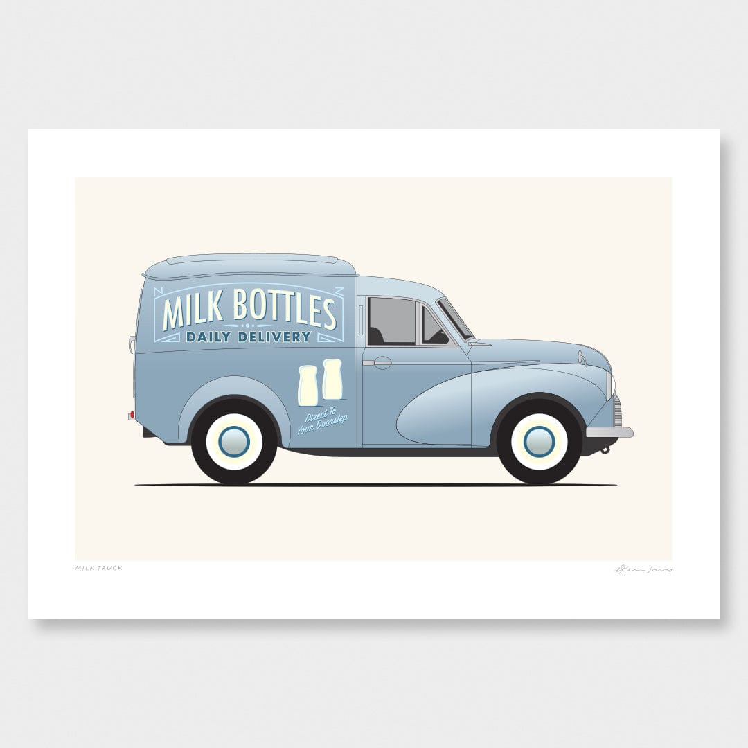 Milk Truck Art Print by Glenn Jones