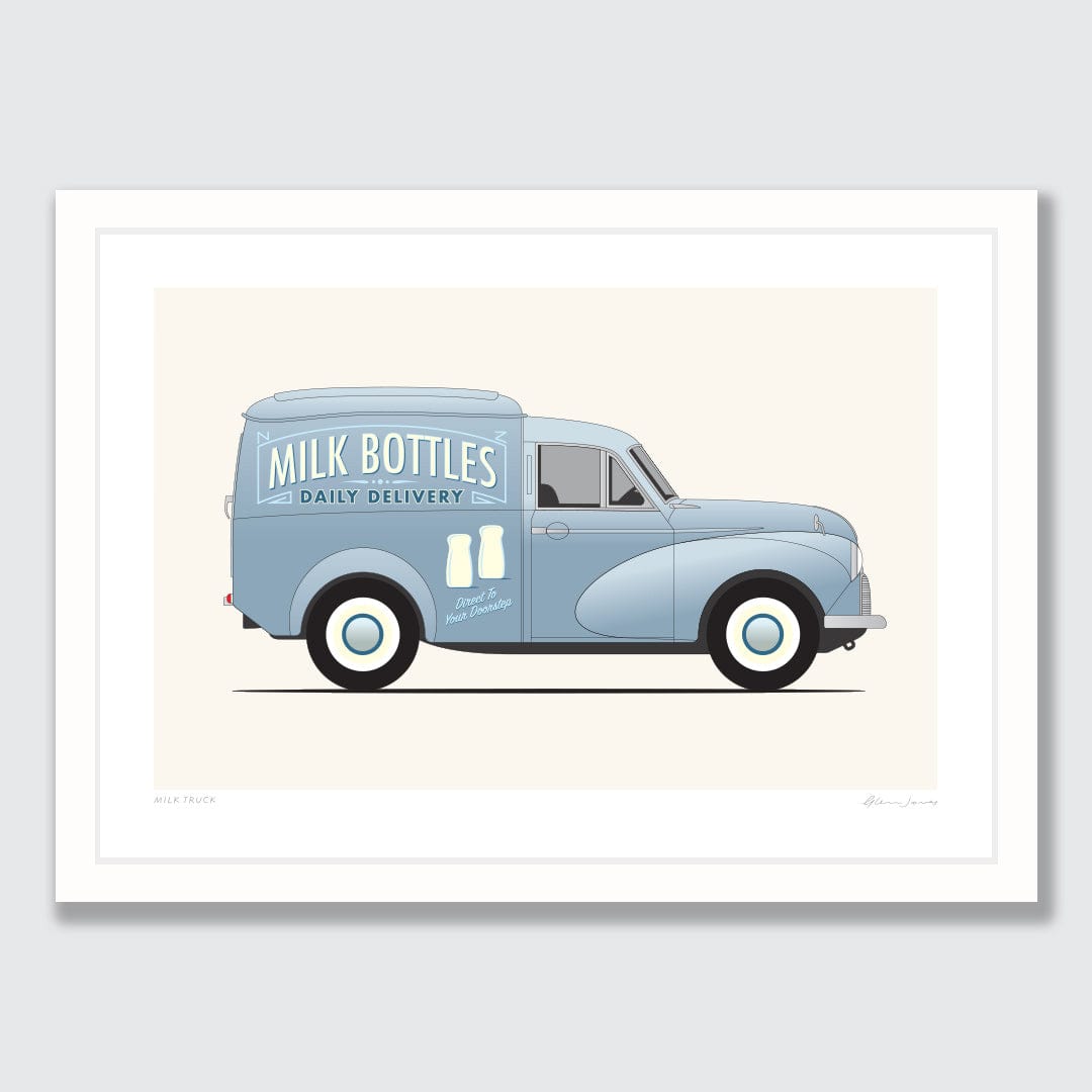 Milk Truck Art Print by Glenn Jones