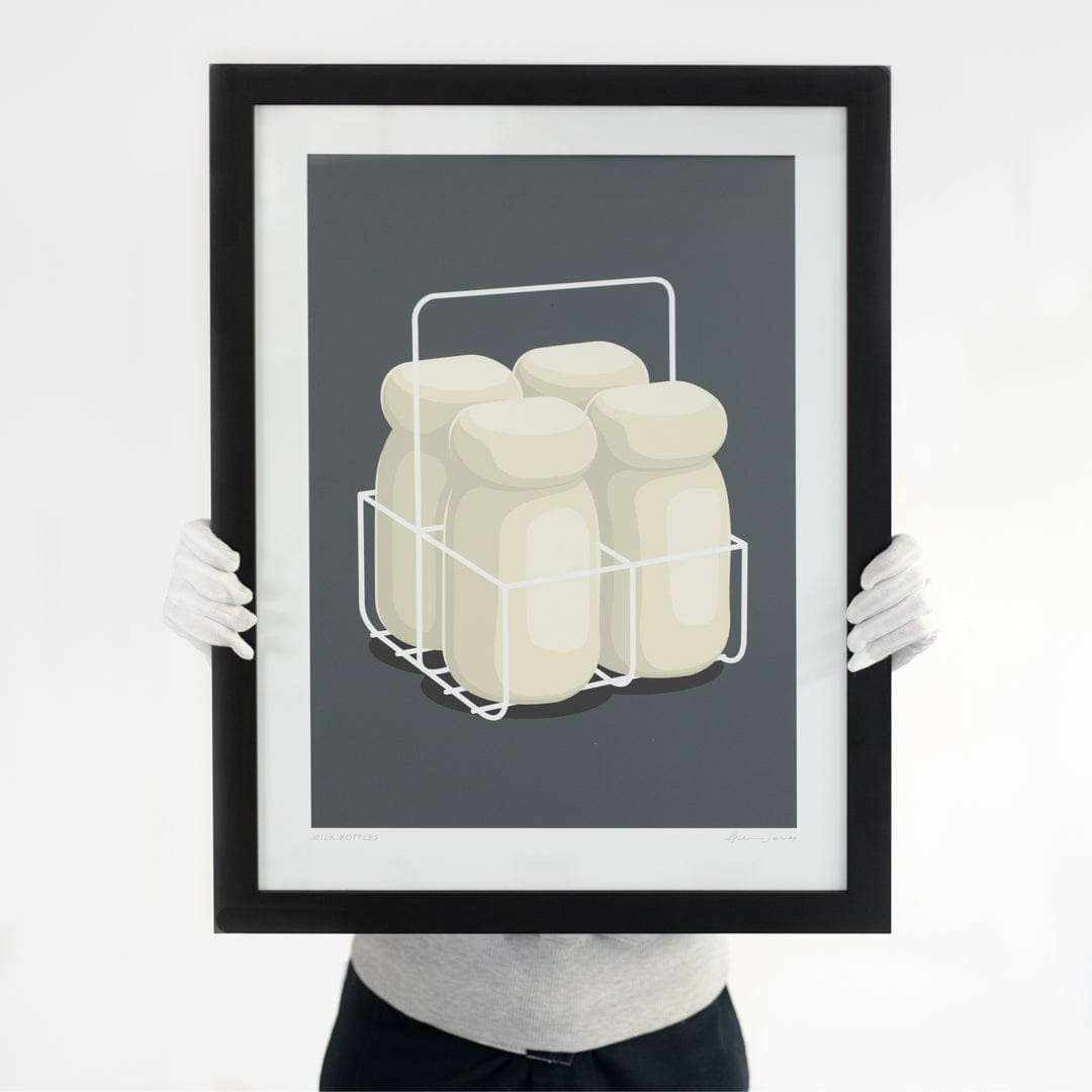 Milk Bottles A2 Art Print by Glenn Jones