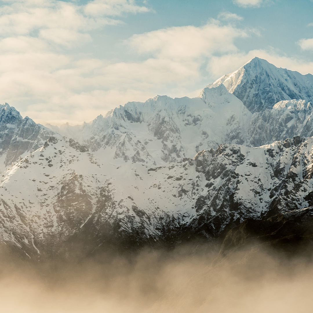 Misty Mt Cook Photographic Print by Mike Mackinven