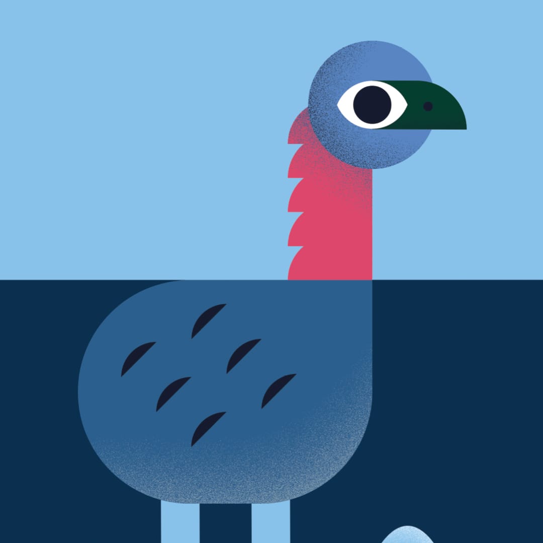 Moa Blue Art Print by Beth Xia