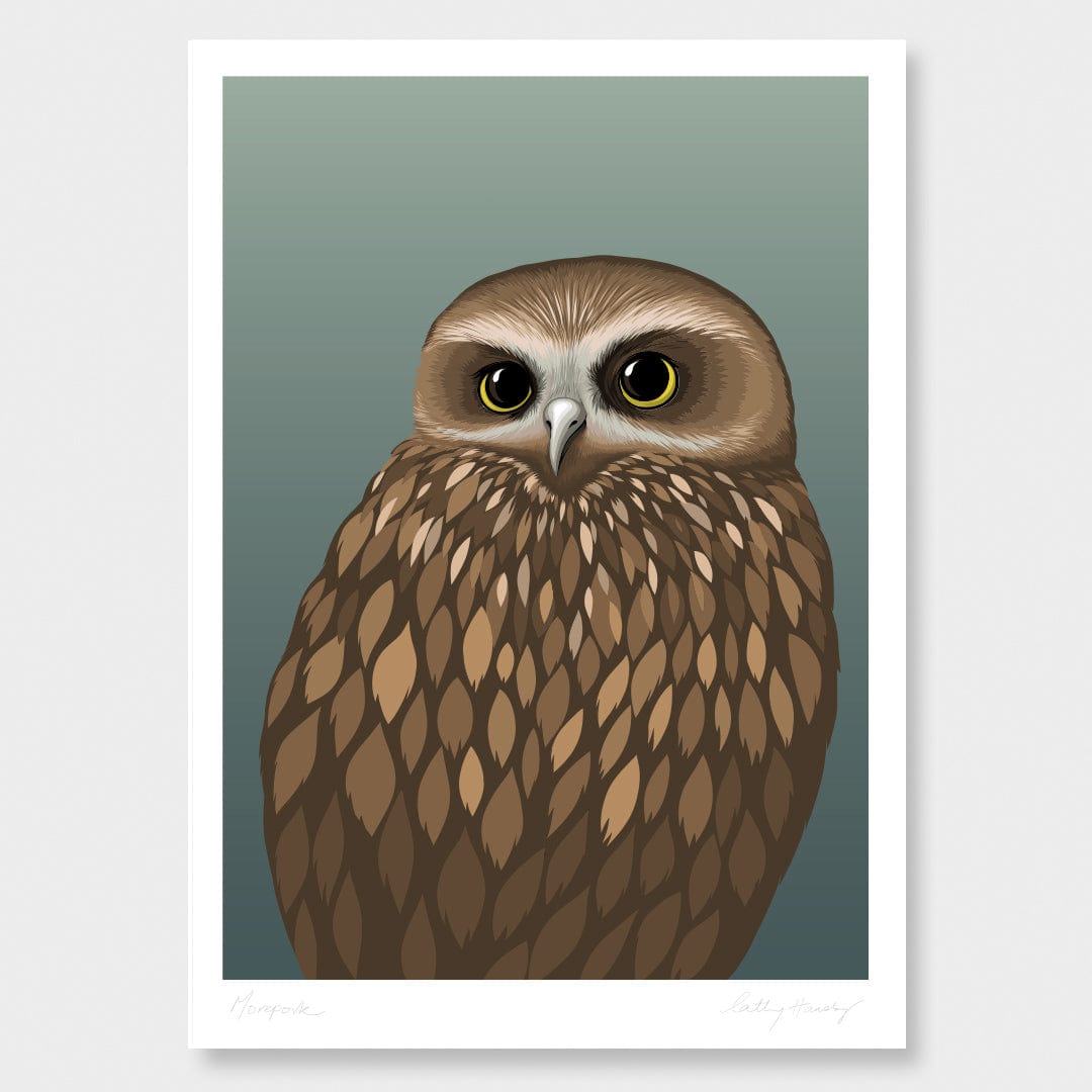 Morepork - Ruru Art Print by Cathy Hansby
