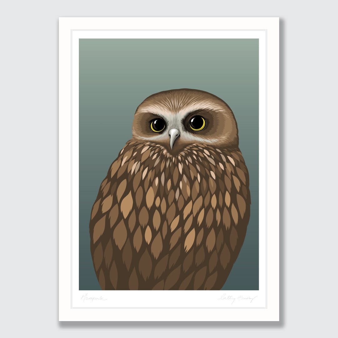 Morepork - Ruru Art Print by Cathy Hansby