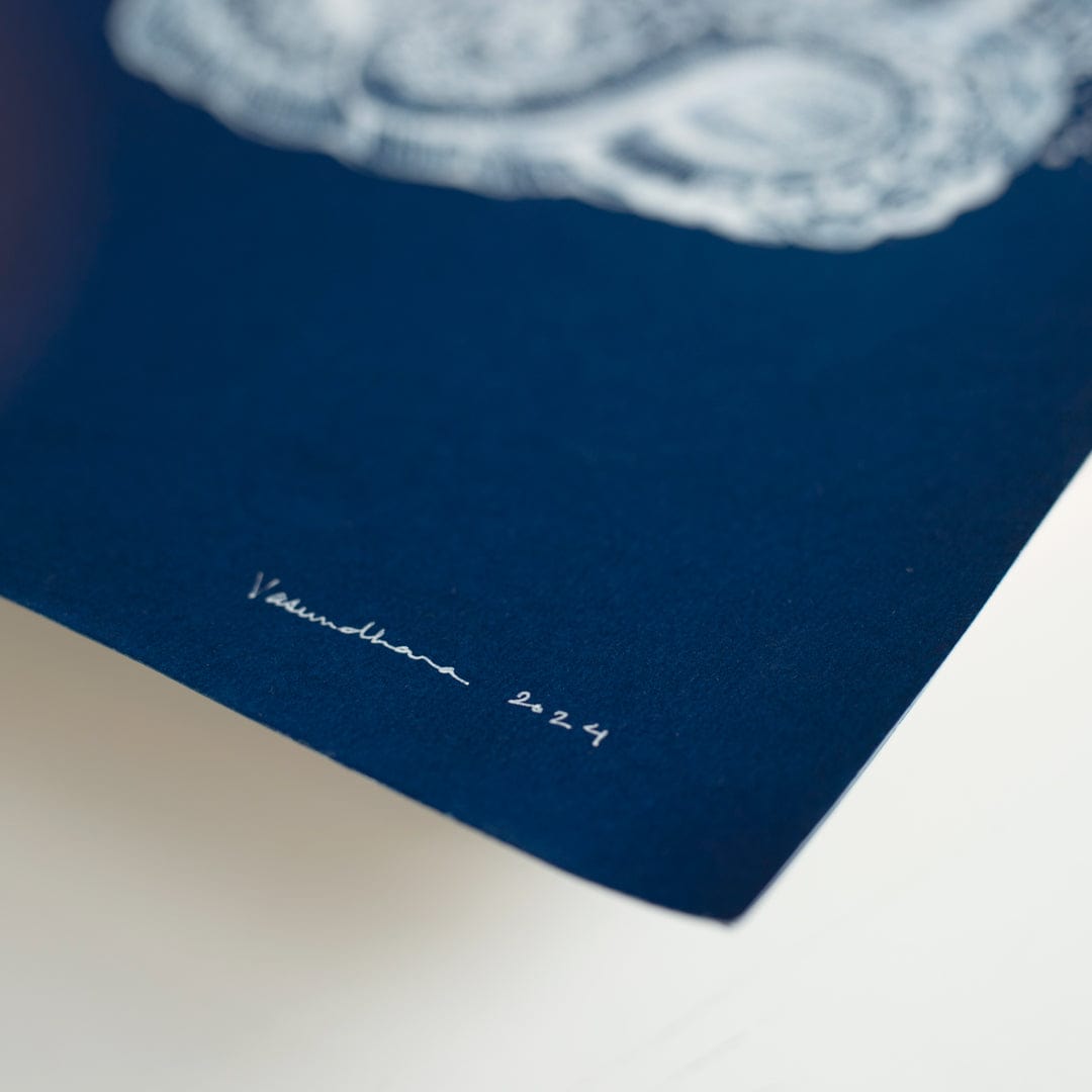 Octopus Explorer Cyanotype Original Artwork by Vasundhara Singh