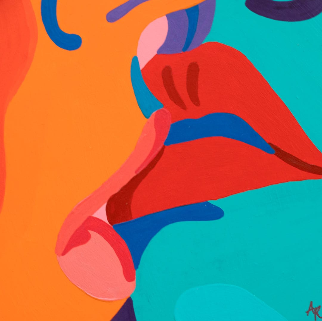 Orange Kiss Original Painting by Agate Rubene