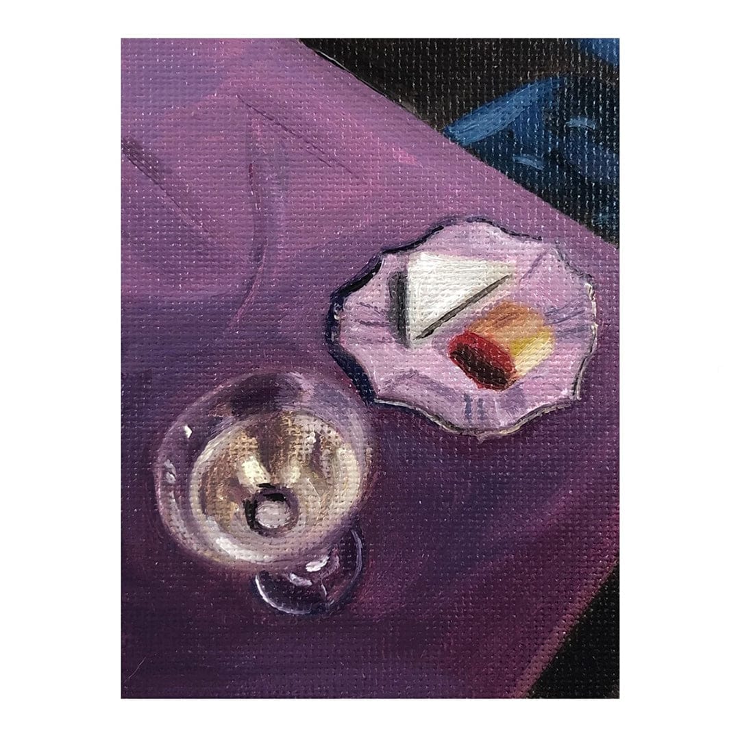 Party Plate with Blue Chair Original Painting by Alex Scott