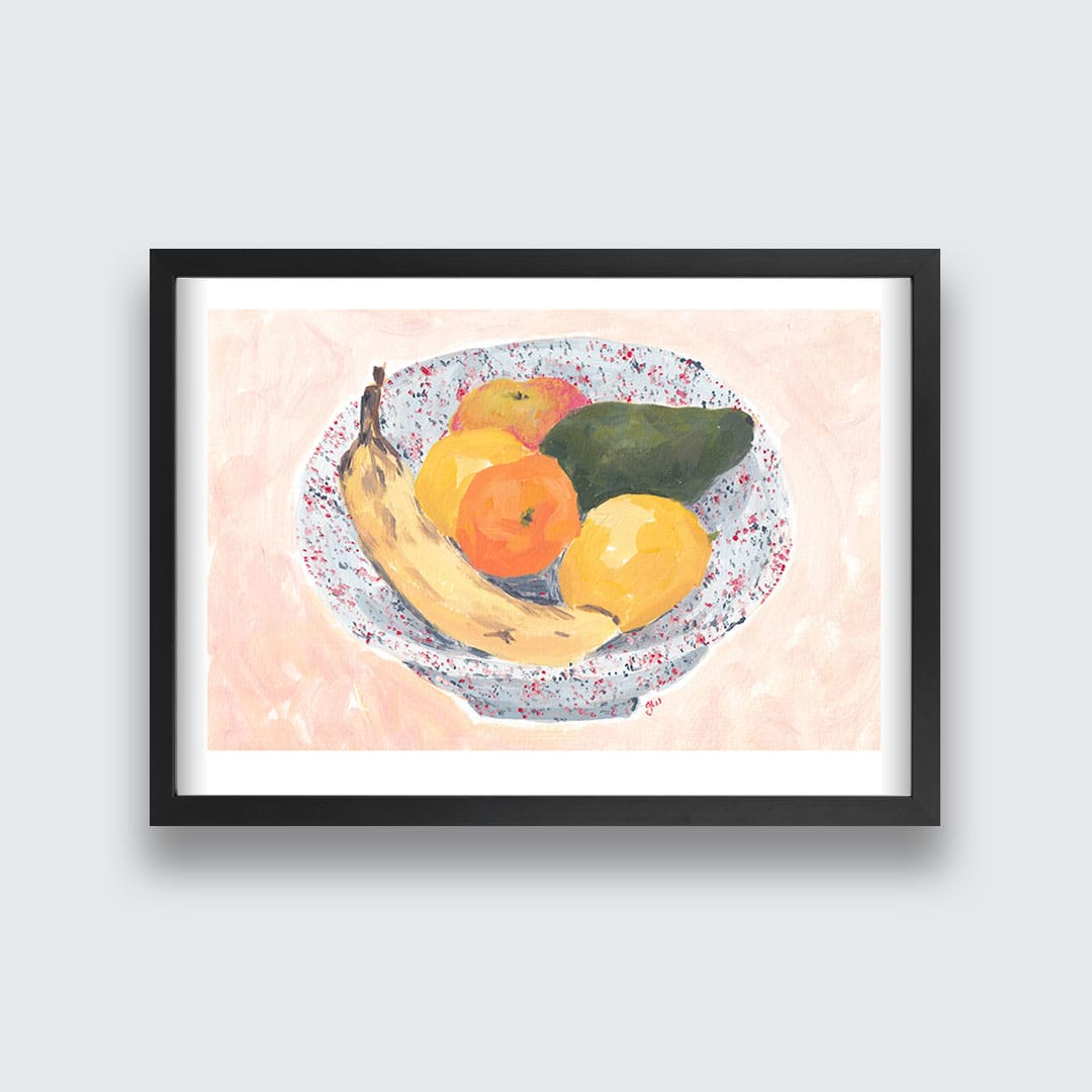 Peachy Fruit Bowl Art Print by Grace Wilkinson