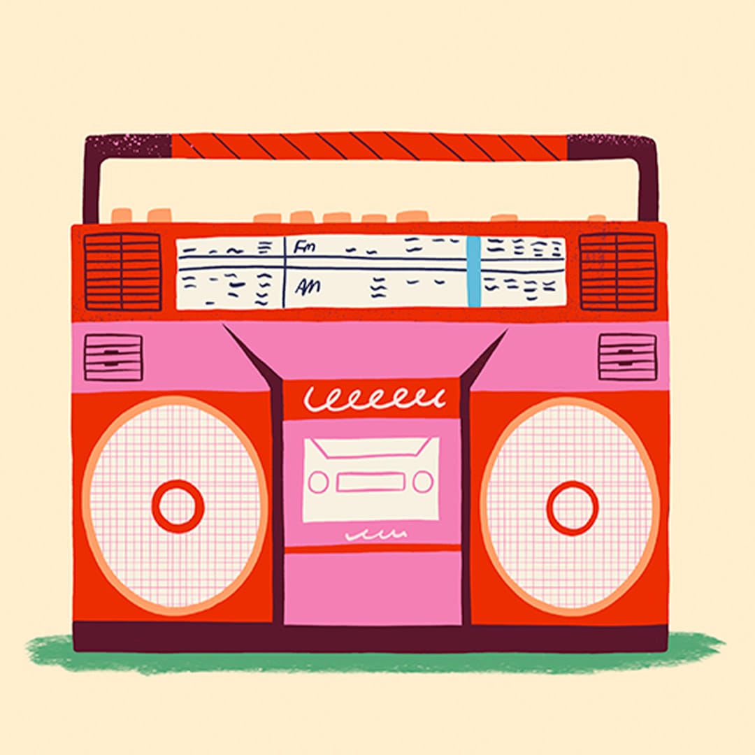Pink Boombox Art Print by Crissie Rodda