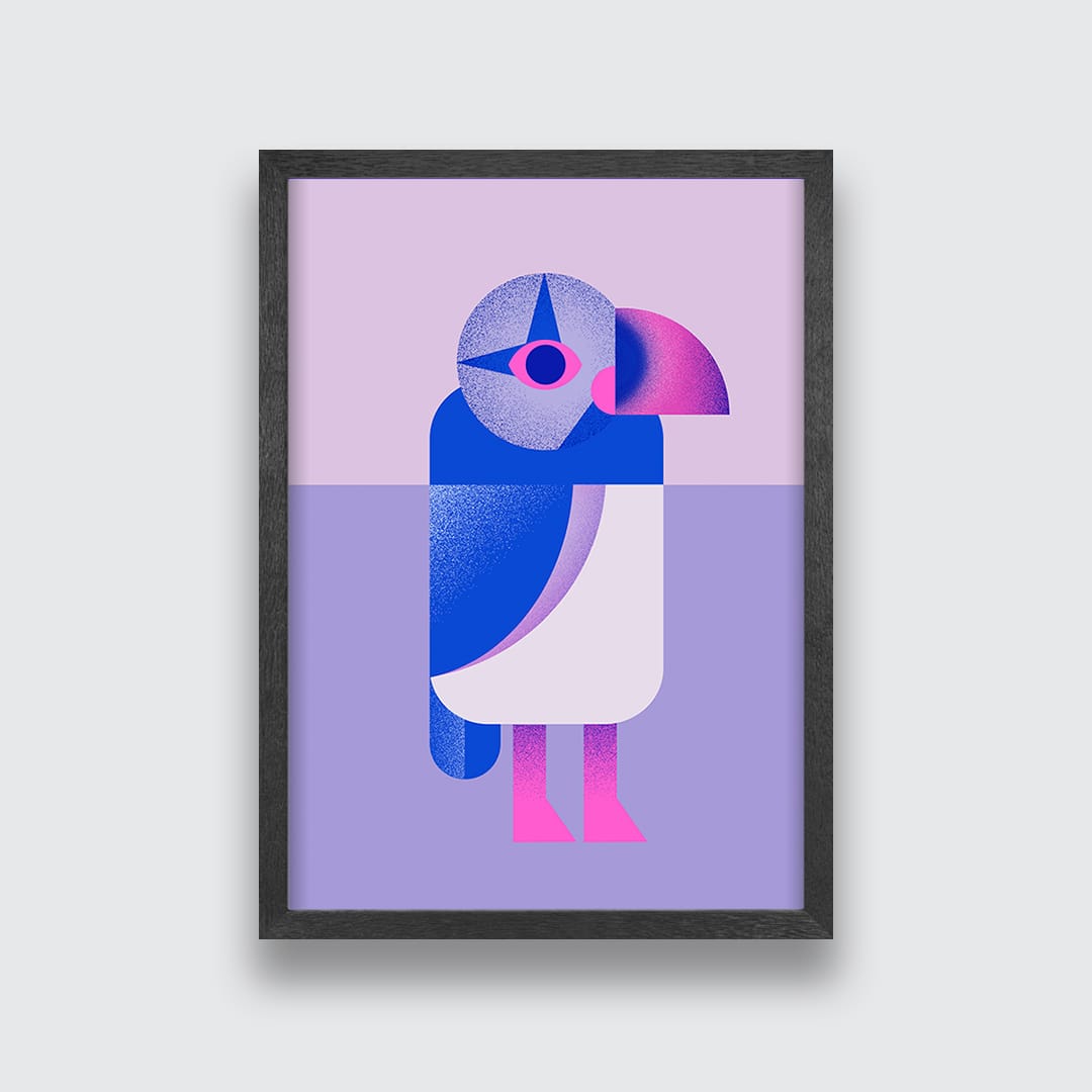 Puffin Blue Art Print by Beth Xia