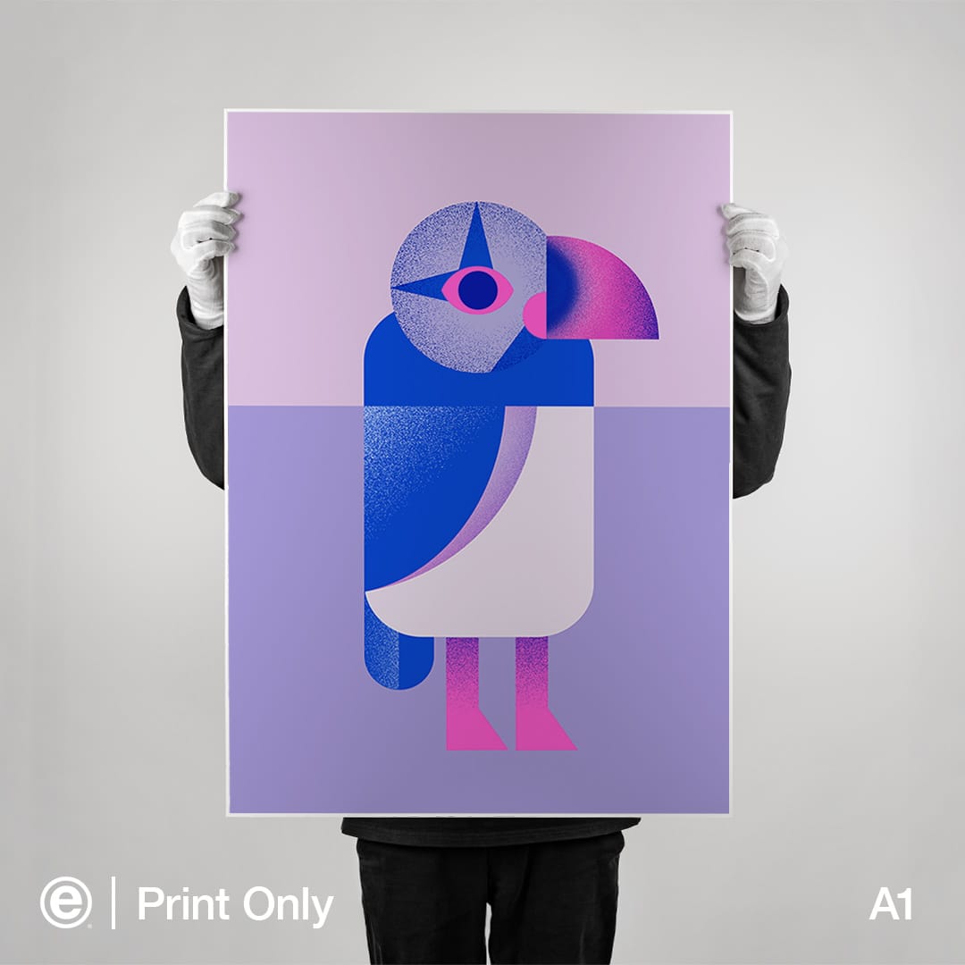 Puffin Blue Art Print by Beth Xia