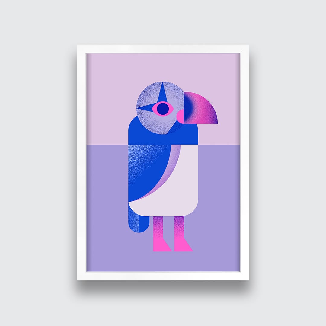 Puffin Blue Art Print by Beth Xia