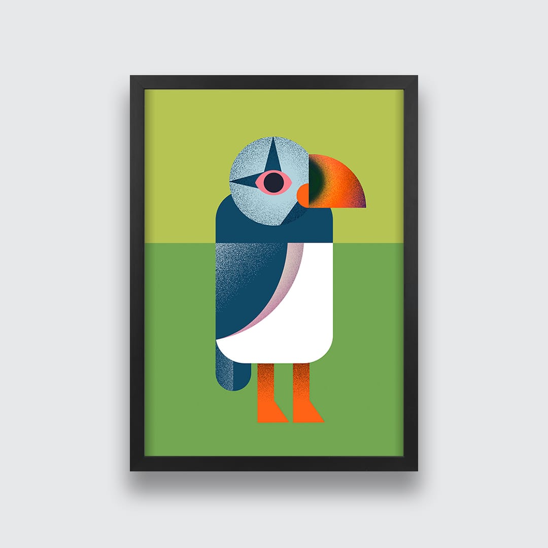 Puffin Yellow Art Print by Beth Xia