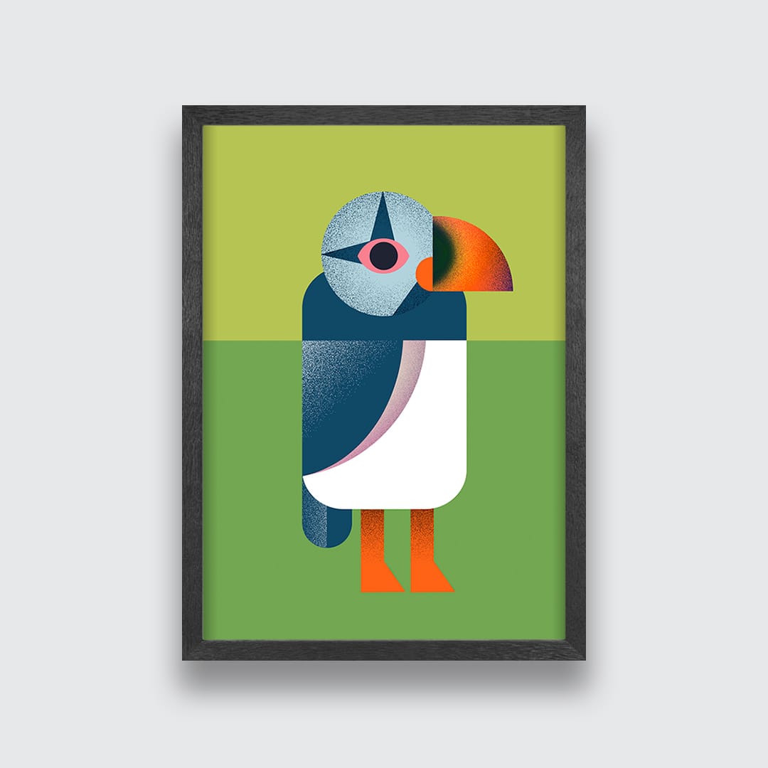 Puffin Yellow Art Print by Beth Xia