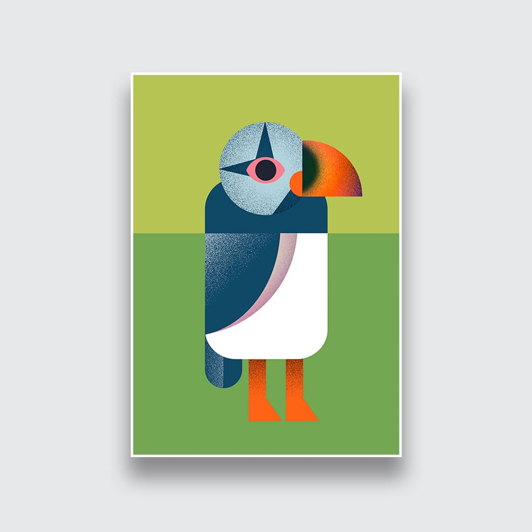 Puffin Yellow Art Print by Beth Xia