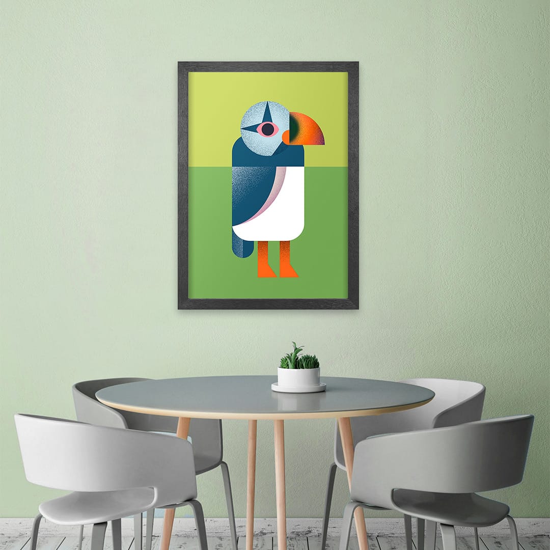 Puffin Yellow Art Print by Beth Xia