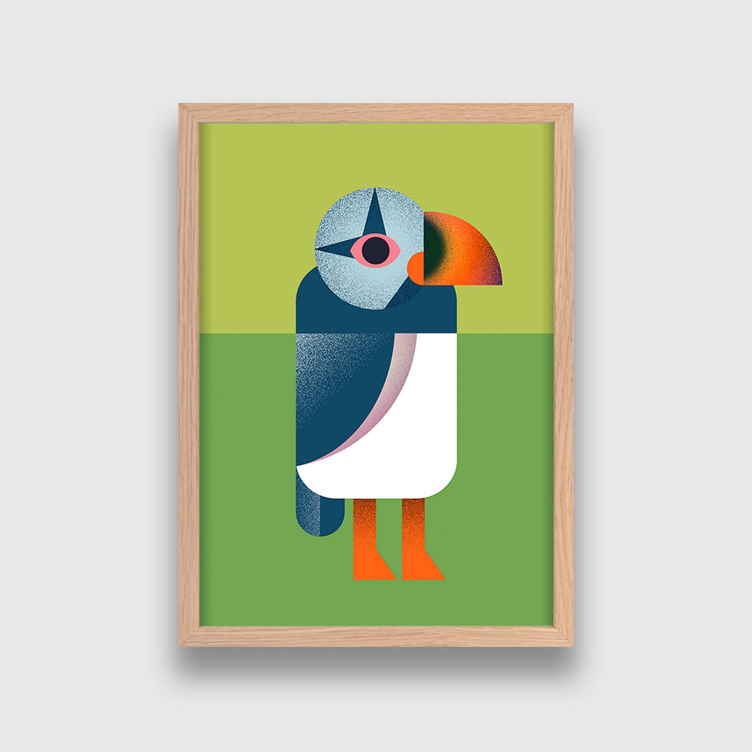 Puffin Yellow Art Print by Beth Xia