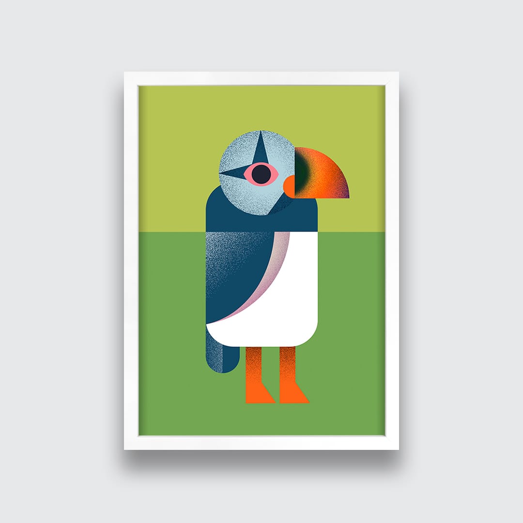Puffin Yellow Art Print by Beth Xia