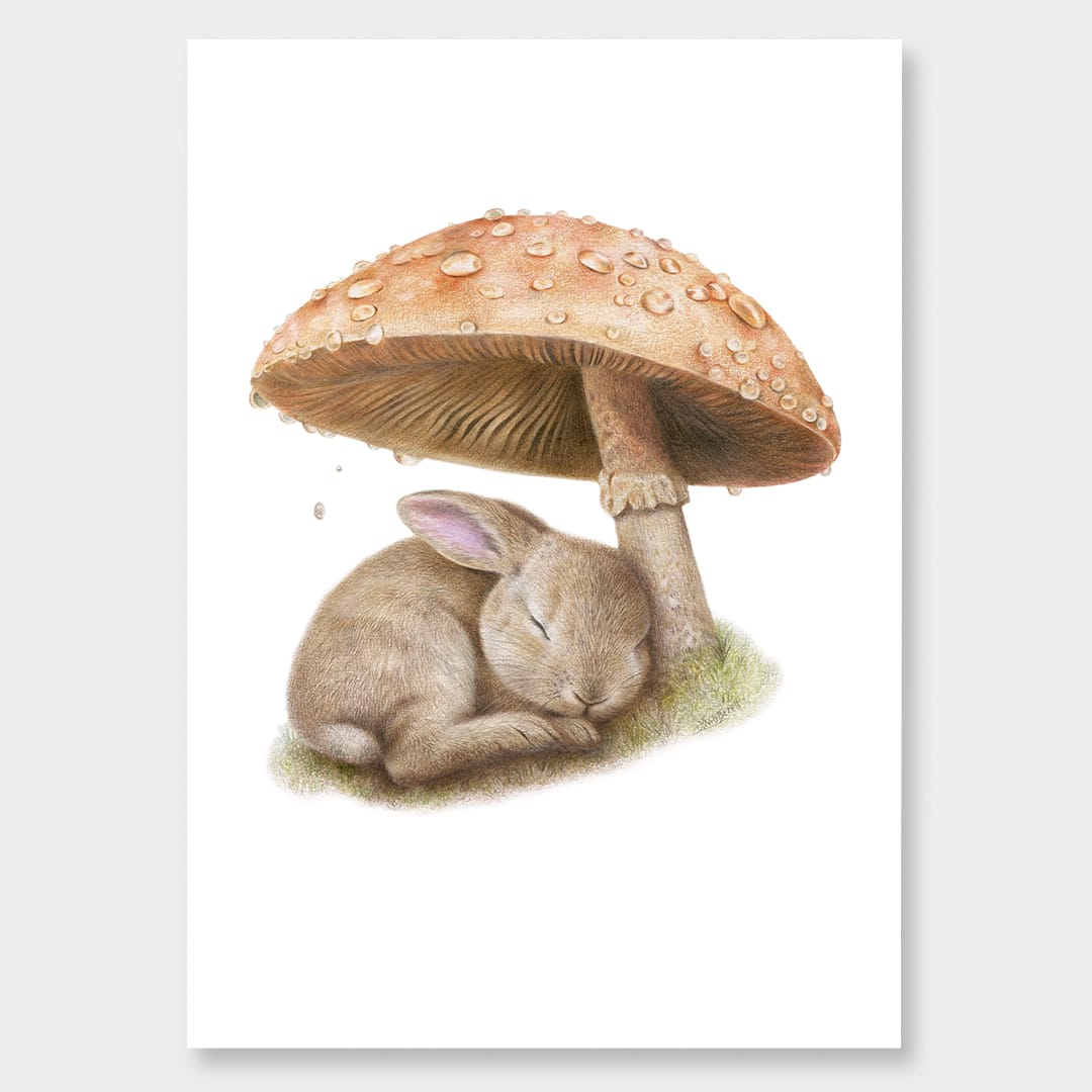 Rainy Woodland Hideaway Art Print by Olivia Bezett