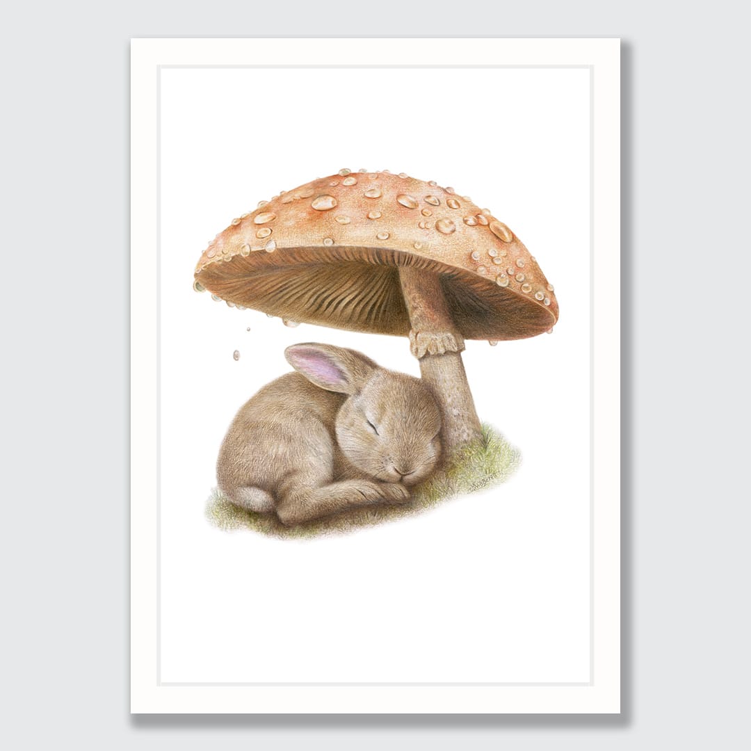 Rainy Woodland Hideaway Art Print by Olivia Bezett