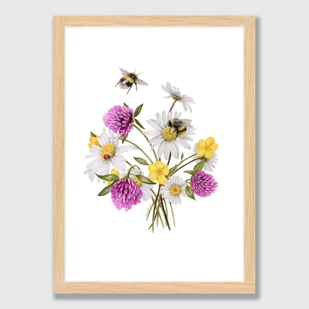 Wildflower Bees Art Print by Olivia Bezett